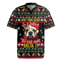Give Your Heart Bulldog Christmas Rugby Jersey Xmas Holiday Patterns - Wonder Print Shop