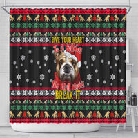 Give Your Heart Bulldog Christmas Shower Curtain Xmas Holiday Patterns - Wonder Print Shop