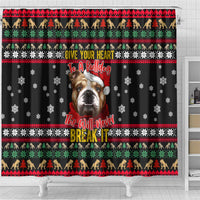 Give Your Heart Bulldog Christmas Shower Curtain Xmas Holiday Patterns - Wonder Print Shop