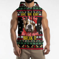 Give Your Heart Bulldog Christmas Sleeveless Hoodie Xmas Holiday Patterns - Wonder Print Shop