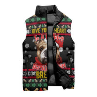 Give Your Heart Bulldog Christmas Sleeveless Puffer Jacket Xmas Holiday Patterns - Wonder Print Shop