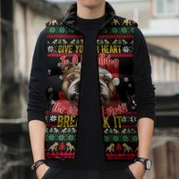 Give Your Heart Bulldog Christmas Sleeveless Puffer Jacket Xmas Holiday Patterns - Wonder Print Shop