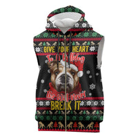 Give Your Heart Bulldog Christmas Sleeveless Zip Hoodie Xmas Holiday Patterns - Wonder Print Shop