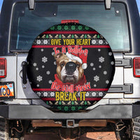 Give Your Heart Bulldog Christmas Spare Tire Cover Xmas Holiday Patterns - Wonder Print Shop
