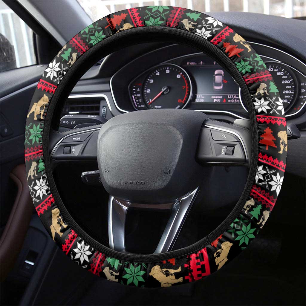 Give Your Heart Bulldog Christmas Steering Wheel Cover Xmas Holiday Patterns - Wonder Print Shop