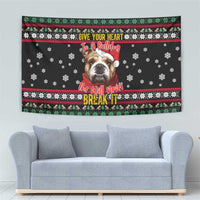Give Your Heart Bulldog Christmas Tapestry Xmas Holiday Patterns - Wonder Print Shop