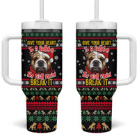 Give Your Heart Bulldog Christmas Tumbler With Handle Xmas Holiday Patterns - Wonder Print Shop