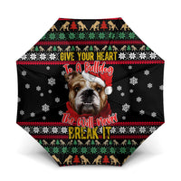 Give Your Heart Bulldog Christmas Umbrella Xmas Holiday Patterns - Wonder Print Shop