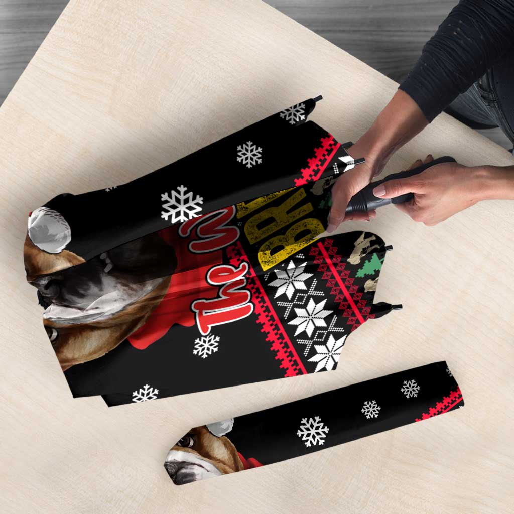 Give Your Heart Bulldog Christmas Umbrella Xmas Holiday Patterns - Wonder Print Shop