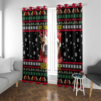 Give Your Heart Bulldog Christmas Window Curtain Xmas Holiday Patterns - Wonder Print Shop