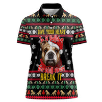Give Your Heart Bulldog Christmas Women Polo Shirt Xmas Holiday Patterns - Wonder Print Shop