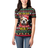Give Your Heart Bulldog Christmas Women Polo Shirt Xmas Holiday Patterns - Wonder Print Shop