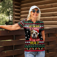 Give Your Heart Bulldog Christmas Women Polo Shirt Xmas Holiday Patterns - Wonder Print Shop