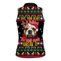 Give Your Heart Bulldog Christmas Women Sleeveless Polo Shirt Xmas Holiday Patterns - Wonder Print Shop