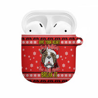 Give Your Heart Pitbull Dog Christmas AirPods Case Xmas Holiday Patterns - Wonder Print Shop