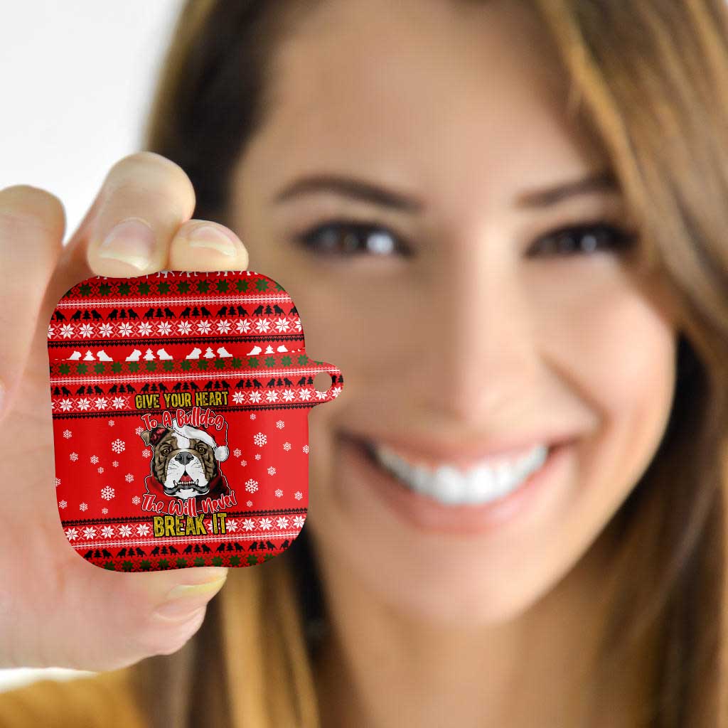 Give Your Heart Pitbull Dog Christmas AirPods Case Xmas Holiday Patterns - Wonder Print Shop