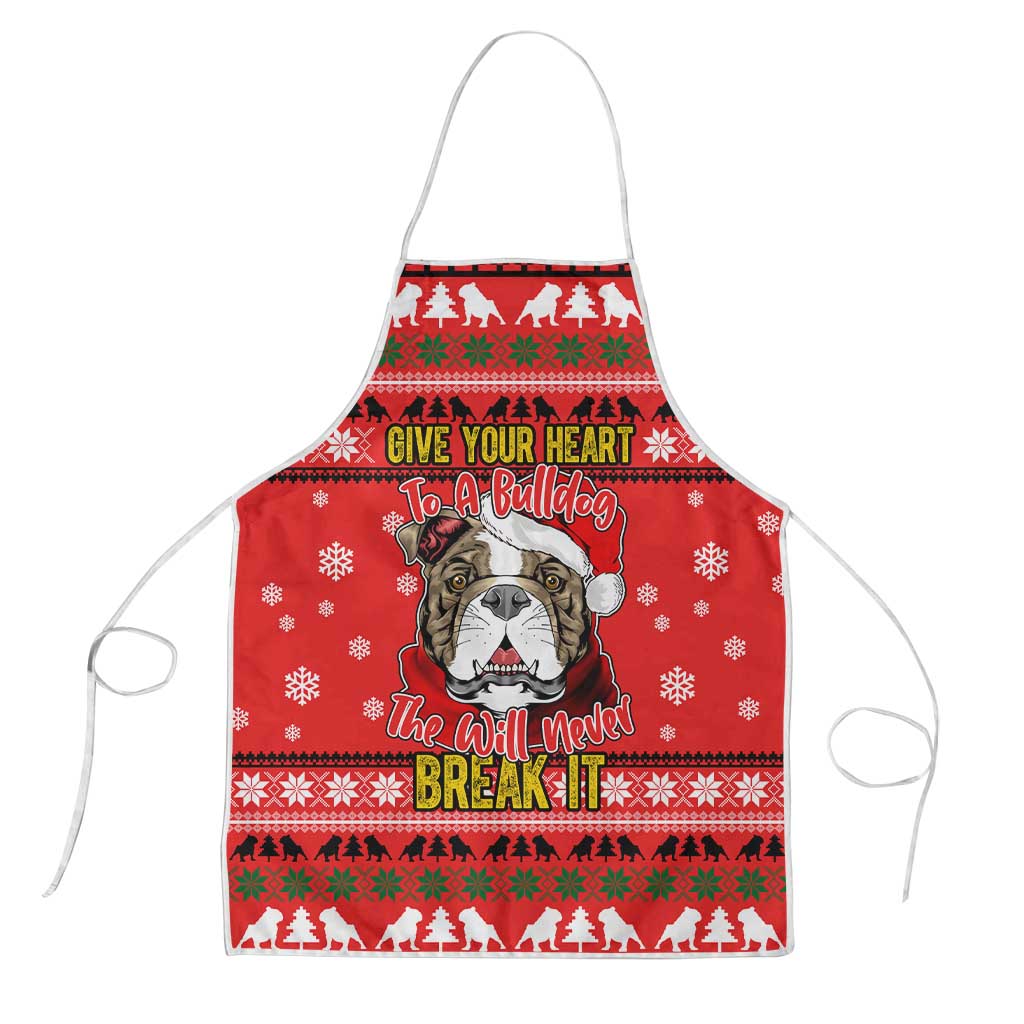 Give Your Heart Pitbull Dog Christmas Apron Xmas Holiday Patterns - Wonder Print Shop