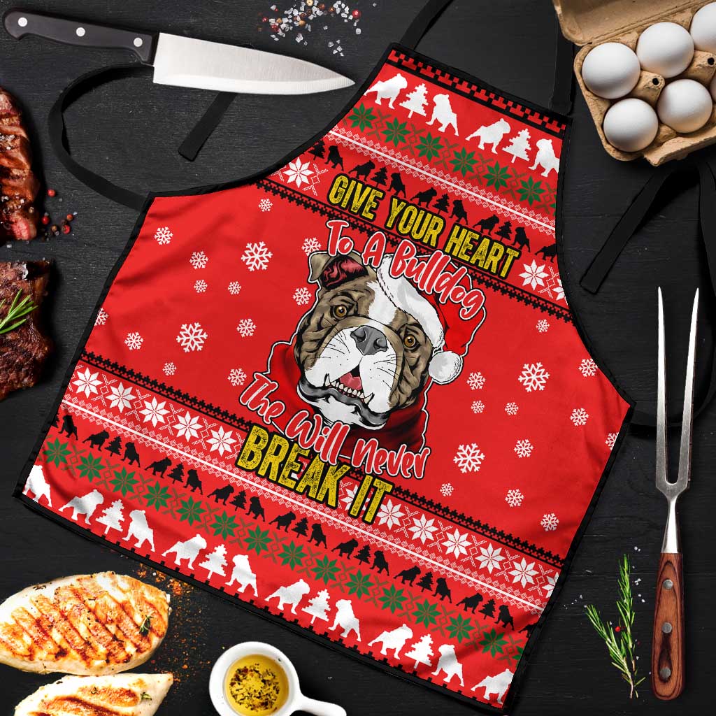 Give Your Heart Pitbull Dog Christmas Apron Xmas Holiday Patterns - Wonder Print Shop