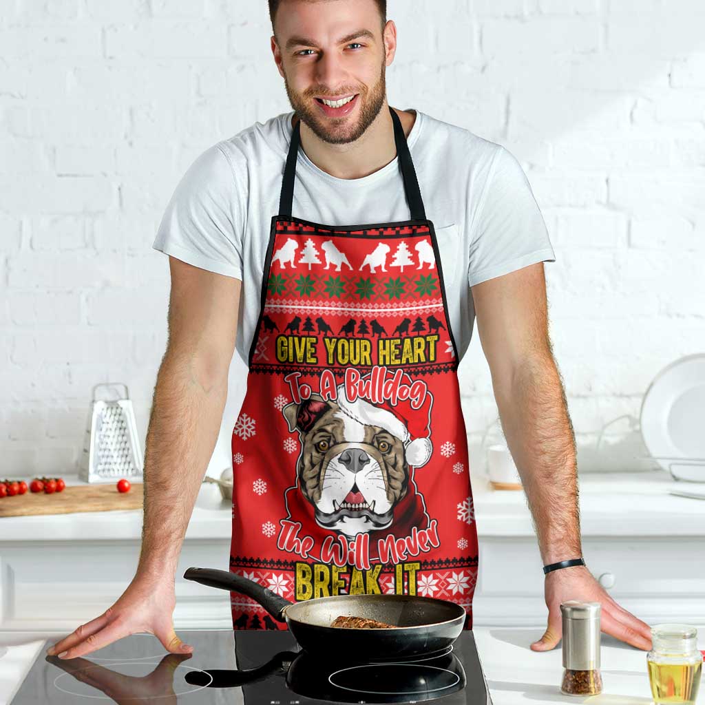 Give Your Heart Pitbull Dog Christmas Apron Xmas Holiday Patterns - Wonder Print Shop