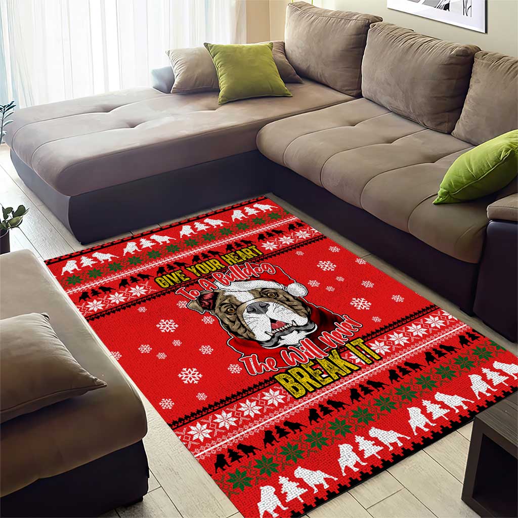 Give Your Heart Pitbull Dog Christmas Area Rug Xmas Holiday Patterns - Wonder Print Shop
