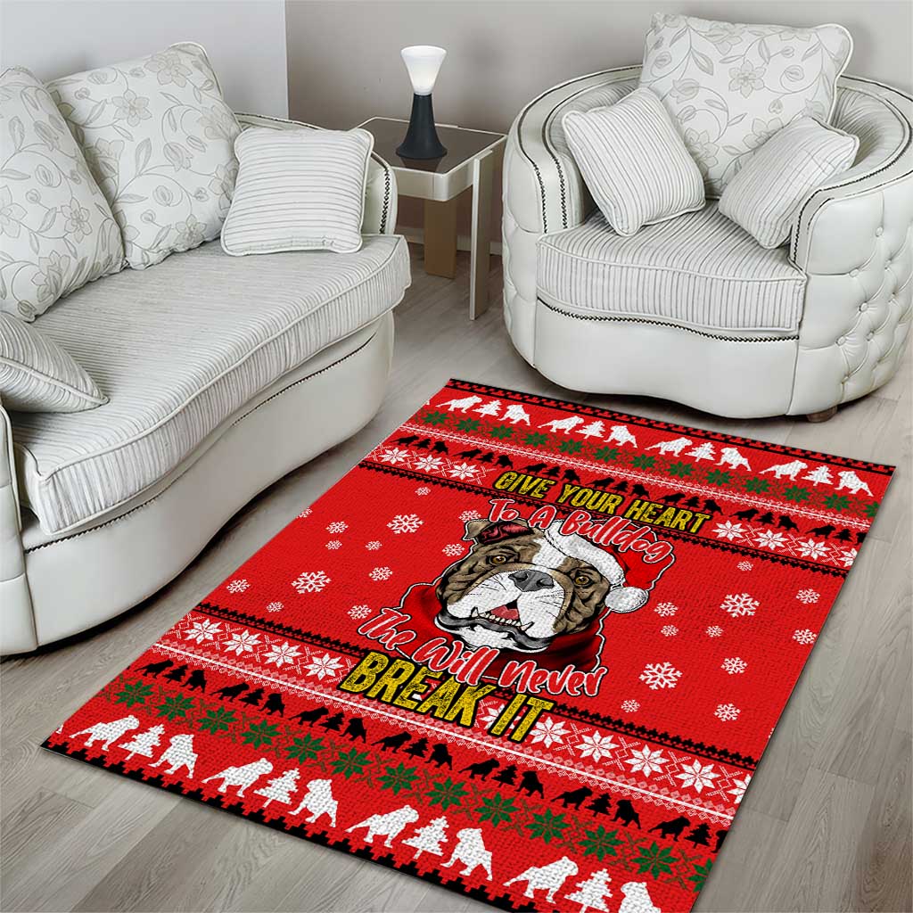 Give Your Heart Pitbull Dog Christmas Area Rug Xmas Holiday Patterns - Wonder Print Shop