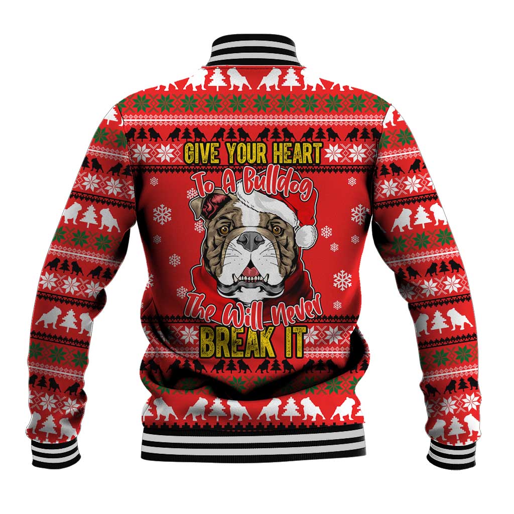 Give Your Heart Pitbull Dog Christmas Baseball Jacket Xmas Holiday Patterns - Wonder Print Shop