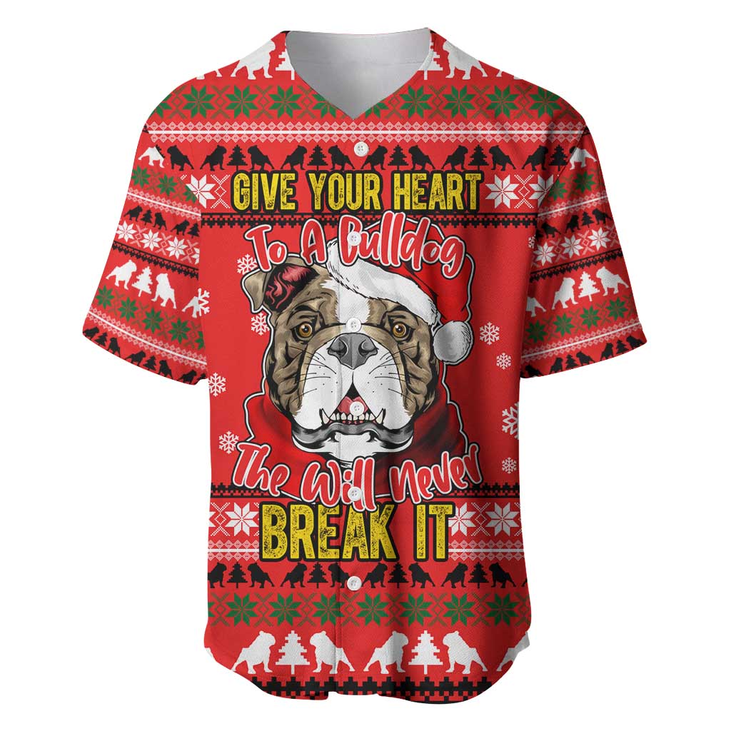Give Your Heart Pitbull Dog Christmas Baseball Jersey Xmas Holiday Patterns - Wonder Print Shop
