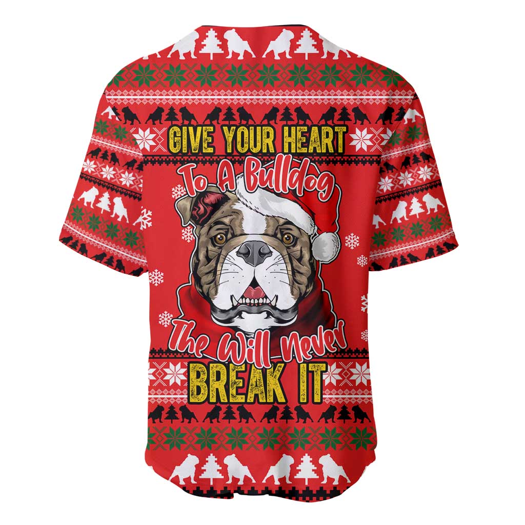 Give Your Heart Pitbull Dog Christmas Baseball Jersey Xmas Holiday Patterns - Wonder Print Shop