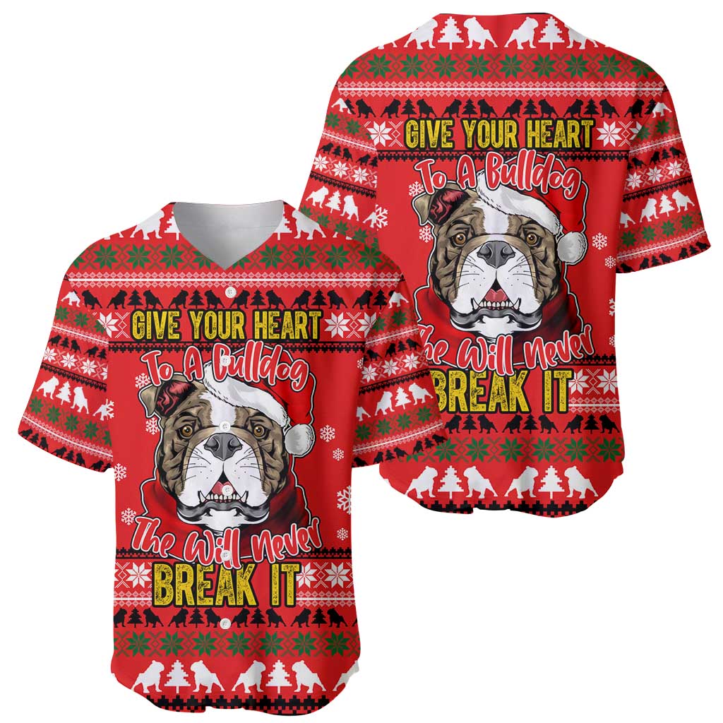 Give Your Heart Pitbull Dog Christmas Baseball Jersey Xmas Holiday Patterns - Wonder Print Shop