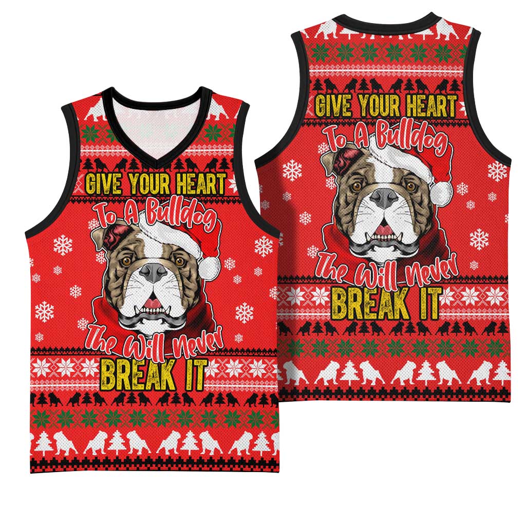 Give Your Heart Pitbull Dog Christmas Basketball Jersey Xmas Holiday Patterns - Wonder Print Shop