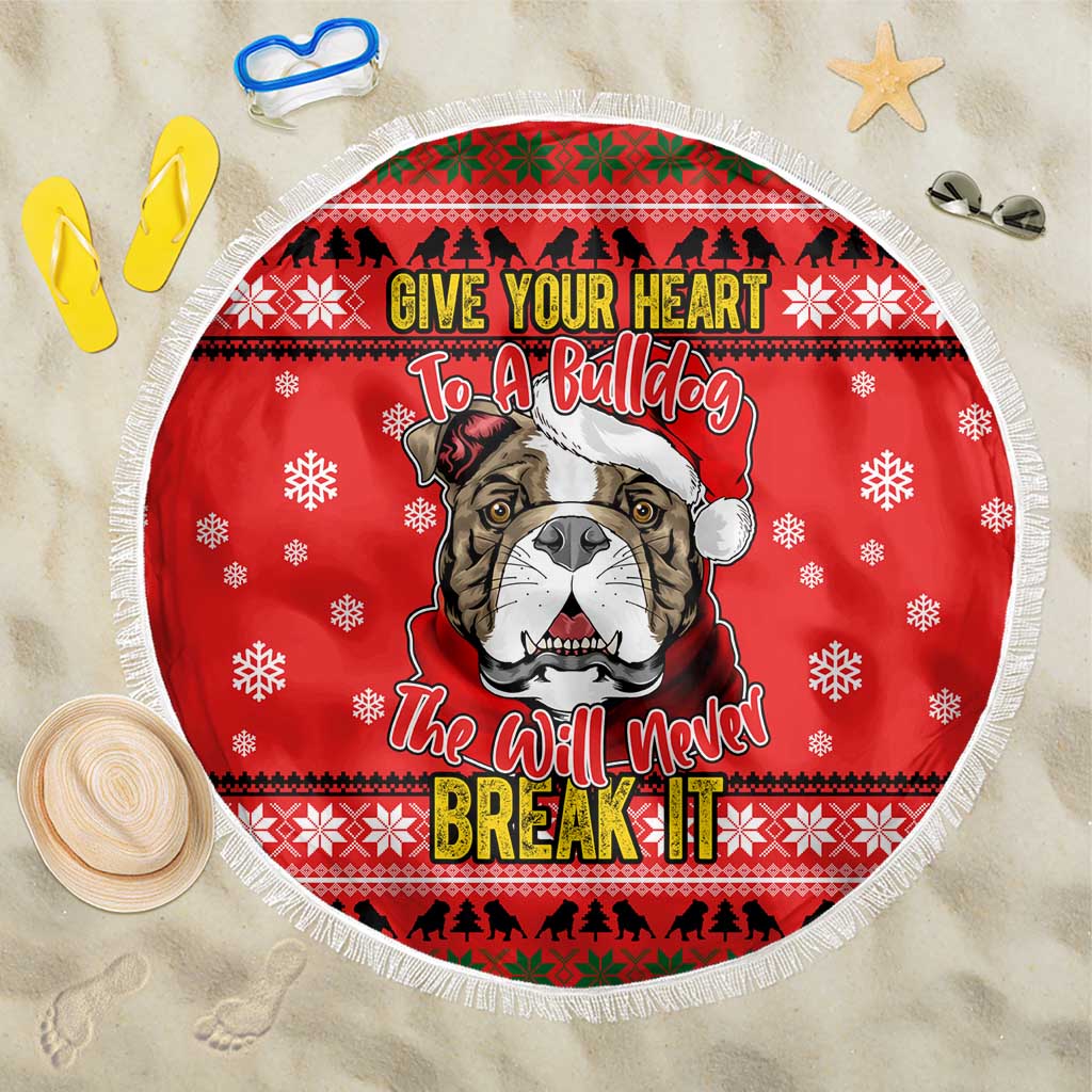 Give Your Heart Pitbull Dog Christmas Beach Blanket Xmas Holiday Patterns - Wonder Print Shop