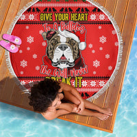 Give Your Heart Pitbull Dog Christmas Beach Blanket Xmas Holiday Patterns - Wonder Print Shop