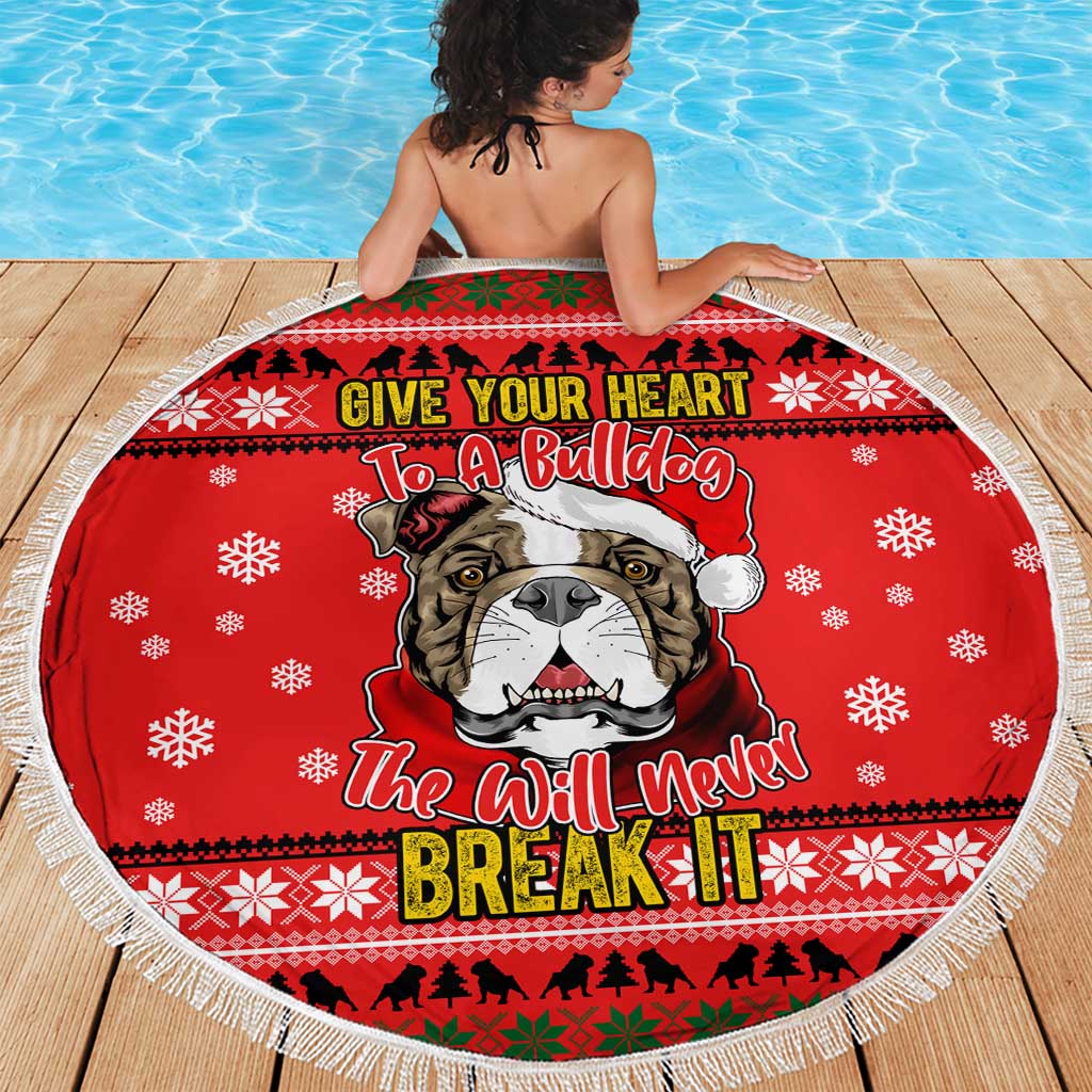 Give Your Heart Pitbull Dog Christmas Beach Blanket Xmas Holiday Patterns - Wonder Print Shop