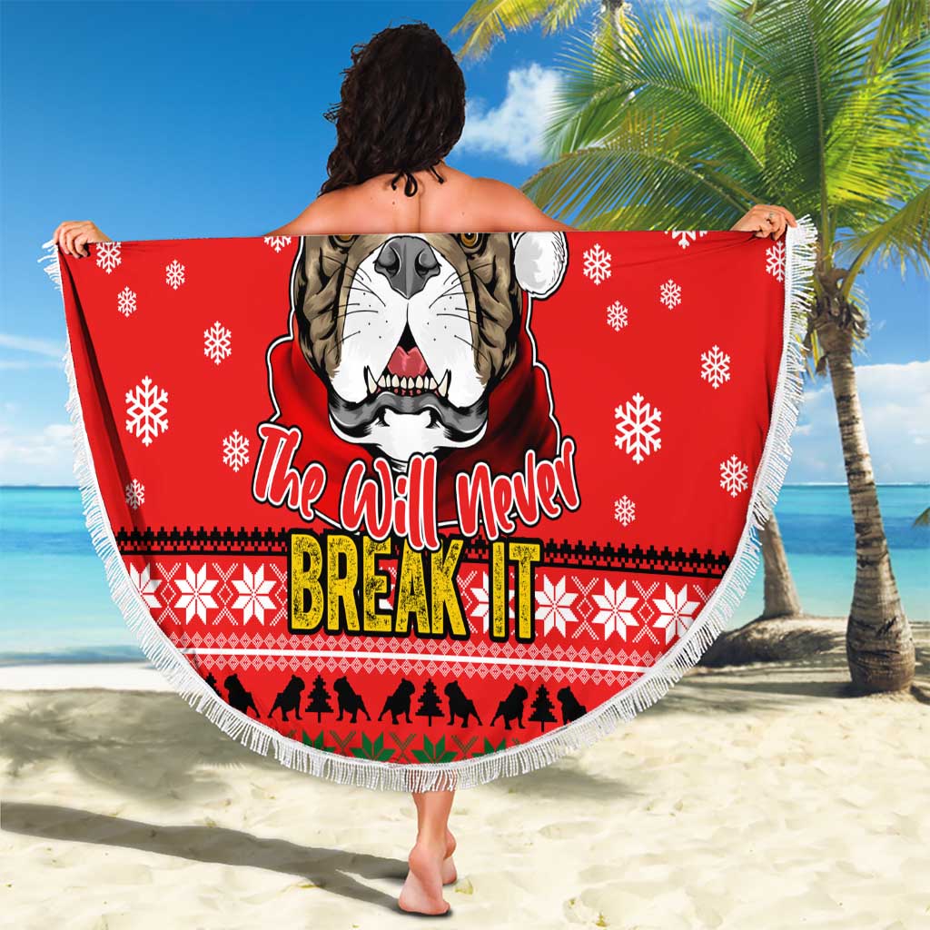 Give Your Heart Pitbull Dog Christmas Beach Blanket Xmas Holiday Patterns - Wonder Print Shop