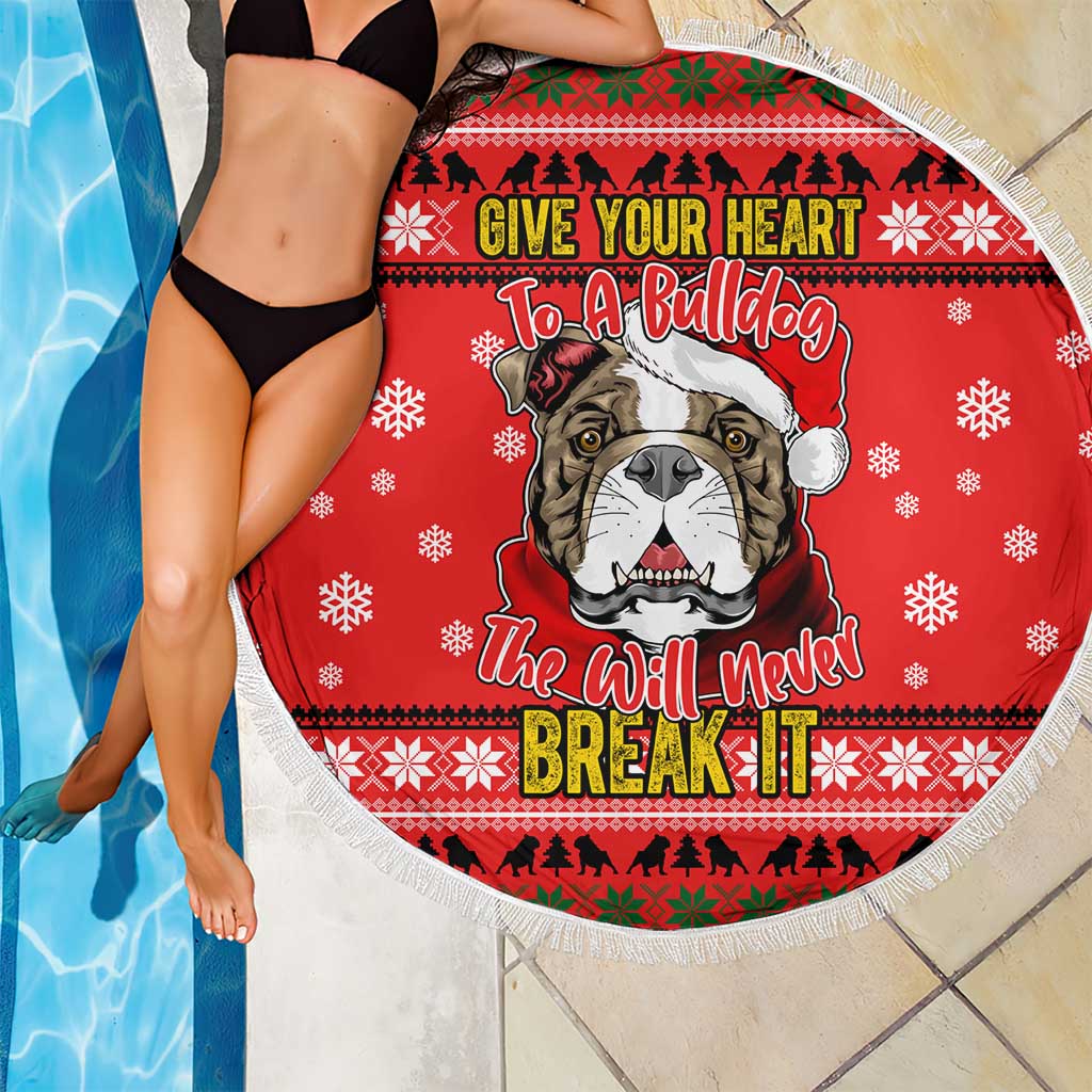 Give Your Heart Pitbull Dog Christmas Beach Blanket Xmas Holiday Patterns - Wonder Print Shop