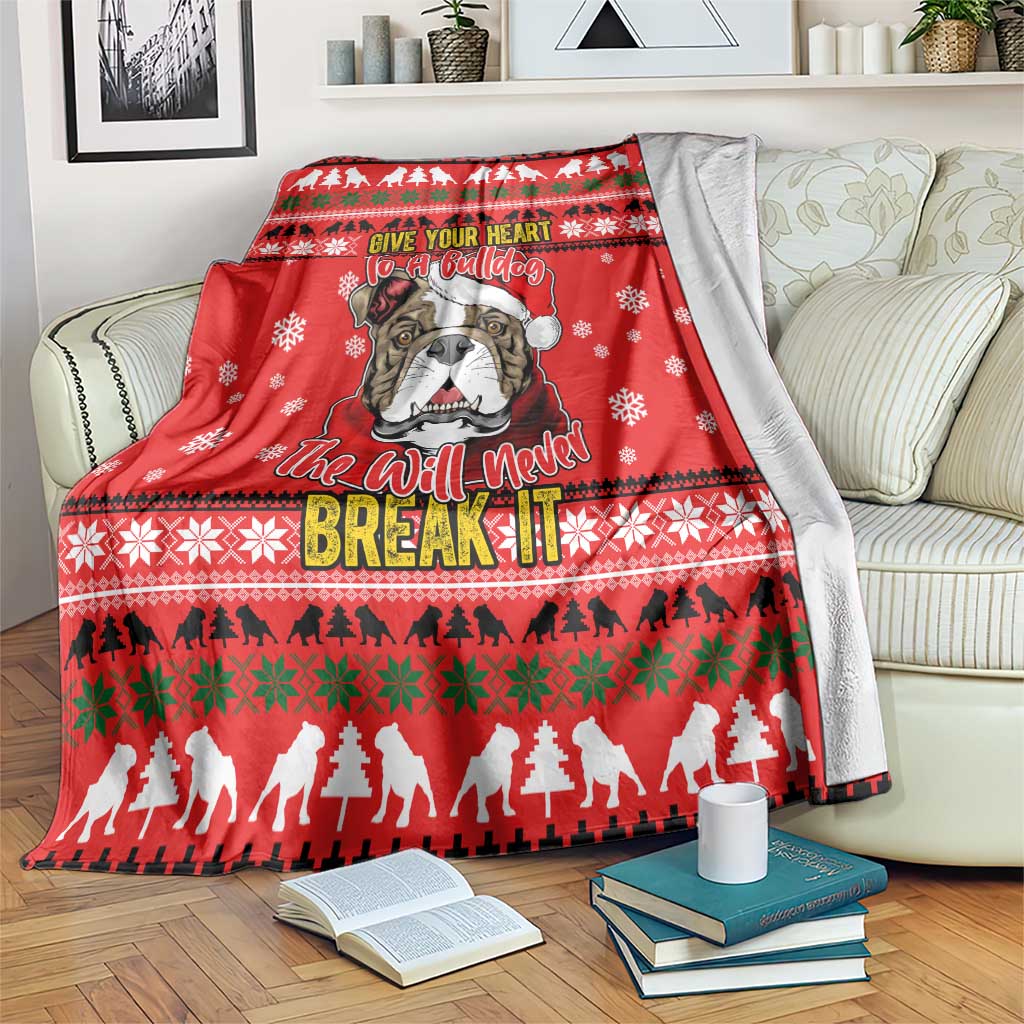 Give Your Heart Pitbull Dog Christmas Blanket Xmas Holiday Patterns - Wonder Print Shop