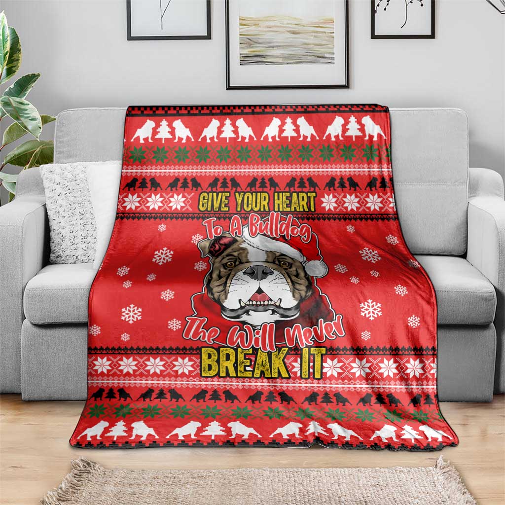 Give Your Heart Pitbull Dog Christmas Blanket Xmas Holiday Patterns - Wonder Print Shop