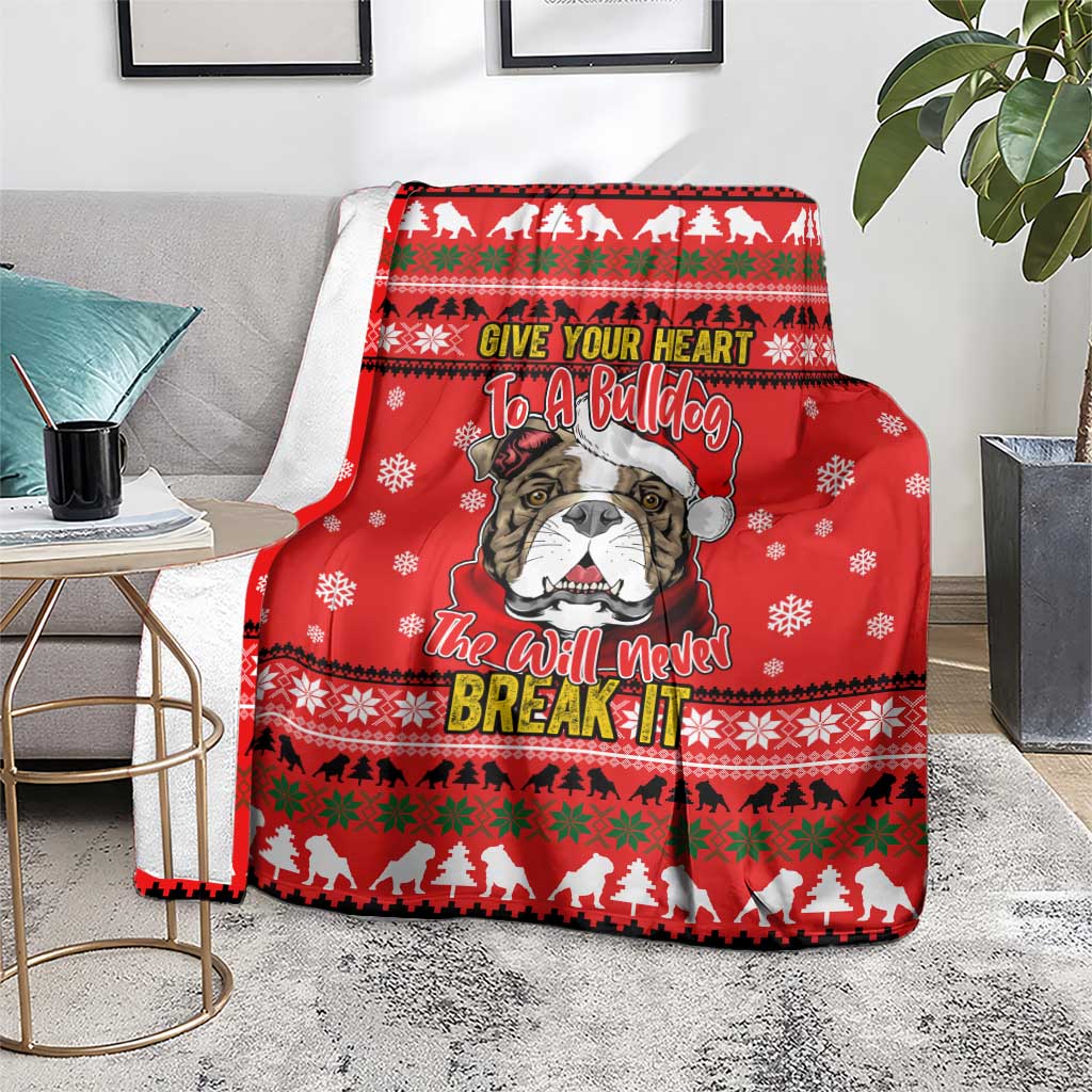 Give Your Heart Pitbull Dog Christmas Blanket Xmas Holiday Patterns - Wonder Print Shop