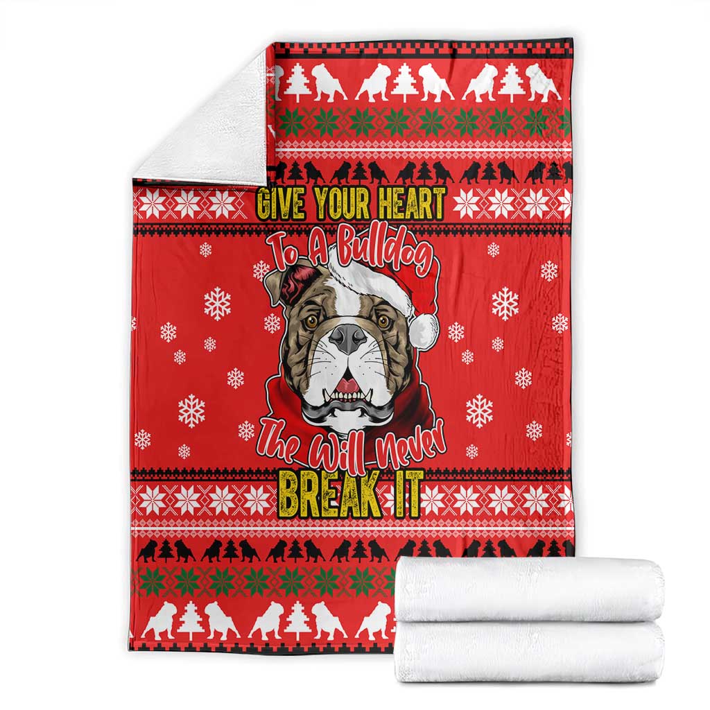 Give Your Heart Pitbull Dog Christmas Blanket Xmas Holiday Patterns - Wonder Print Shop