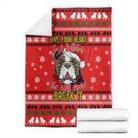 Give Your Heart Pitbull Dog Christmas Blanket Xmas Holiday Patterns - Wonder Print Shop