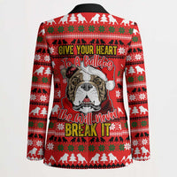 Give Your Heart Pitbull Dog Christmas Blazer Xmas Holiday Patterns - Wonder Print Shop