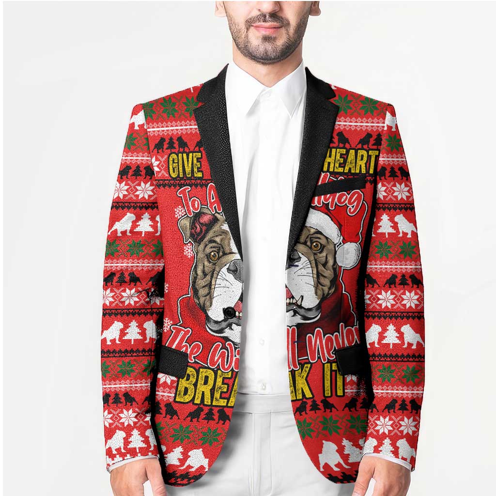 Give Your Heart Pitbull Dog Christmas Blazer Xmas Holiday Patterns - Wonder Print Shop