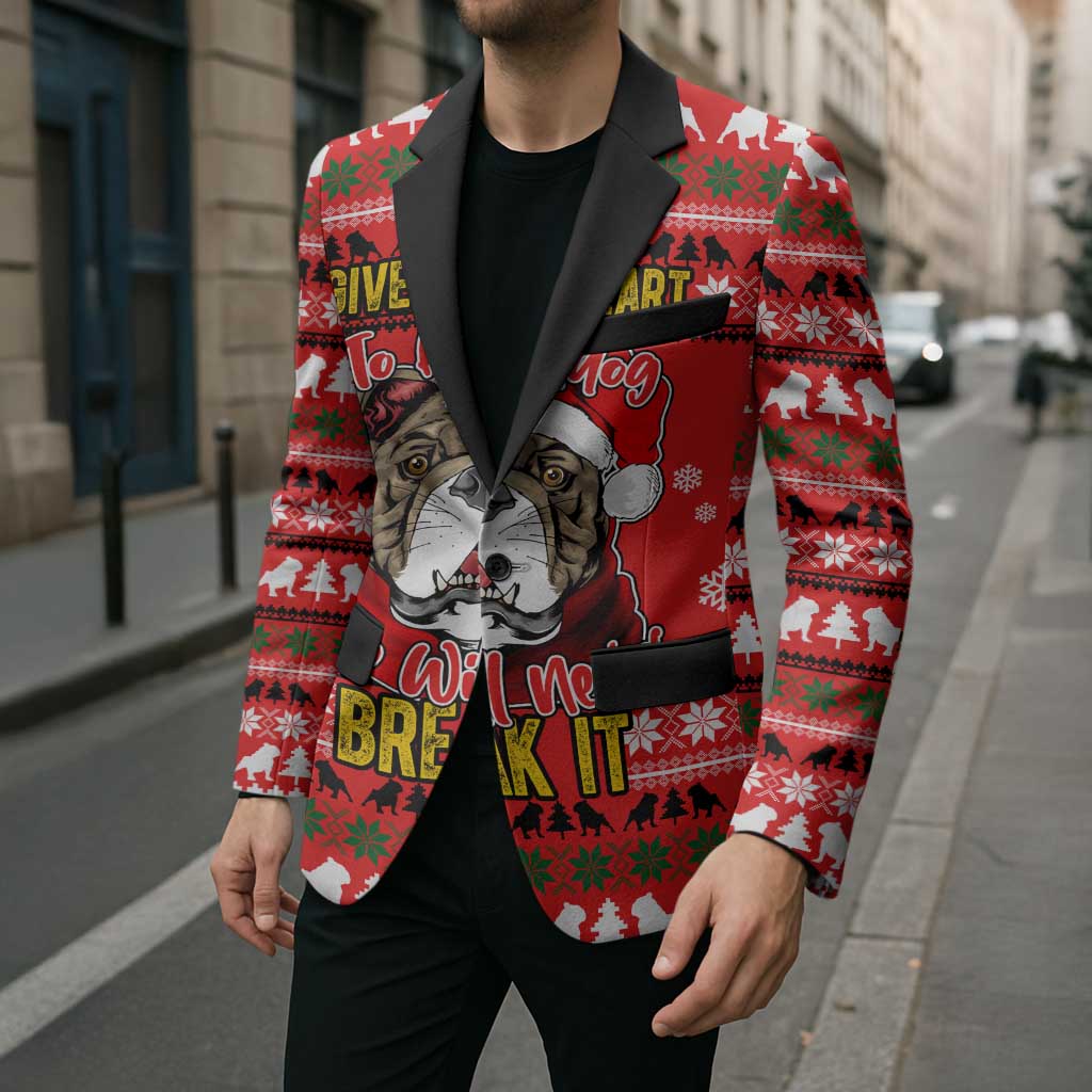 Give Your Heart Pitbull Dog Christmas Blazer Xmas Holiday Patterns - Wonder Print Shop