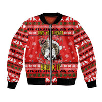 Give Your Heart Pitbull Dog Christmas Bomber Jacket Xmas Holiday Patterns - Wonder Print Shop