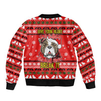 Give Your Heart Pitbull Dog Christmas Bomber Jacket Xmas Holiday Patterns - Wonder Print Shop