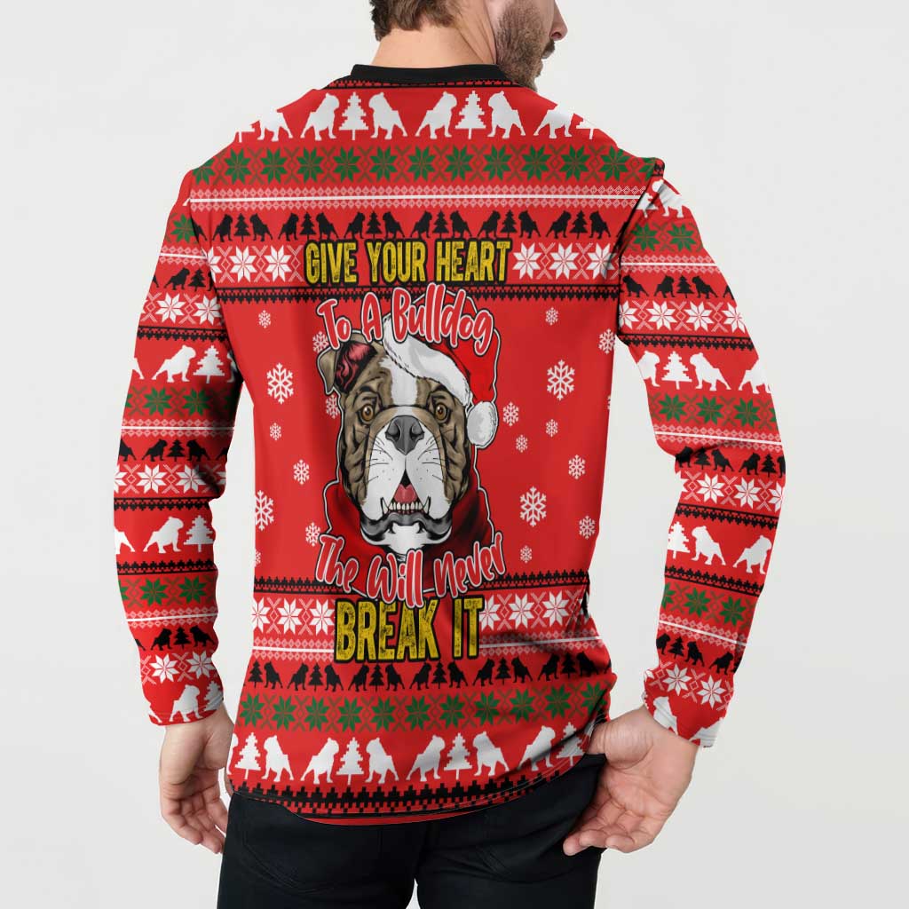 Give Your Heart Pitbull Dog Christmas Button Sweatshirt Xmas Holiday Patterns - Wonder Print Shop