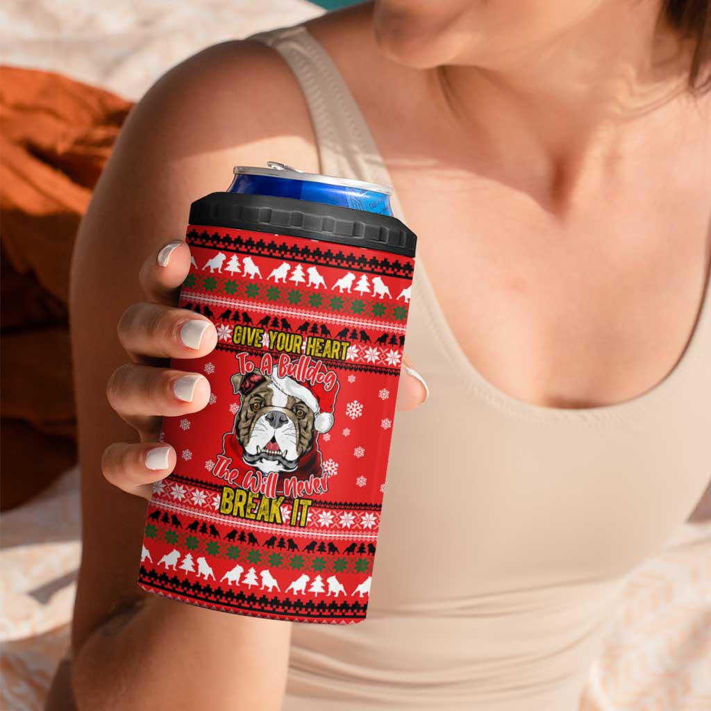 Give Your Heart Pitbull Dog Christmas 4 in 1 Can Cooler Tumbler Xmas Holiday Patterns - Wonder Print Shop