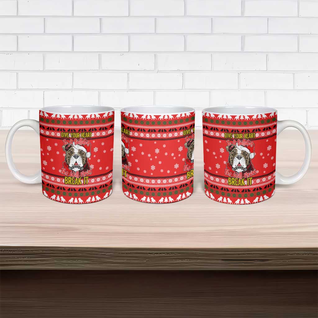 Give Your Heart Pitbull Dog Christmas Ceramic Mug Xmas Holiday Patterns - Wonder Print Shop