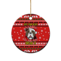 Give Your Heart Pitbull Dog Christmas Ceramic Ornament Xmas Holiday Patterns - Wonder Print Shop