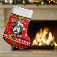 Give Your Heart Pitbull Dog Christmas Stocking Xmas Holiday Patterns - Wonder Print Shop